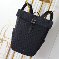 Dior 8 Roll Top Backpack Black - Top qualirt replica dior backpack