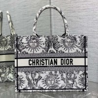 Dior Book Tote White and Black