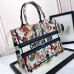 White Dior Book Tote Replica Side Angle