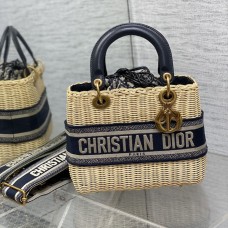 Replica Medium Lady Dior Bag Rattan - Free shippping