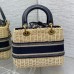 Replica Medium Lady Dior Rattan Bag Front View