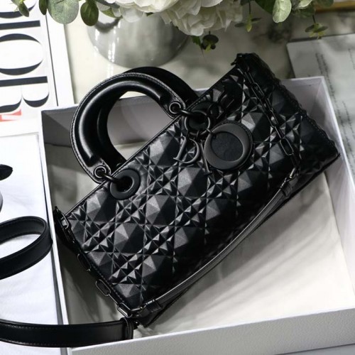 Replica Medium Lady D-Joy Bag Black