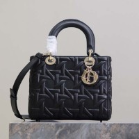Replica Medium Lady Dior Bag Black