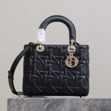 Replica Medium Lady Dior Bag Black