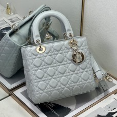 Replica Medium Lady Dior Bag Pale Blue