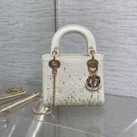 Replica Mini Lady Dior Green Embroidered Bag