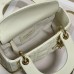 Designer Lady Dior bag in metallic silver finish
