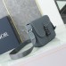 Replica Dior Small Saddle Messenger Bag with Flap Deep Gray Grained Calfskin