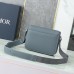 Replica Dior Small Saddle Messenger Bag with Flap Deep Gray Grained Calfskin