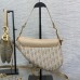 Replica Saddle Bag Front View - Natural Calfskin Leather with Adjustable Strap