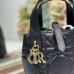 Close-Up of Dior-Inspired Metal Logo on Replica Toujours Vertical Nano Tote