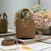 Close-Up of Dior-Inspired Metal Logo on Replica Toujours Vertical Nano Tote