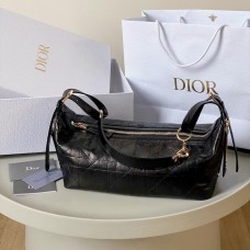 Replica Medium D-Journey Bag Black Leather