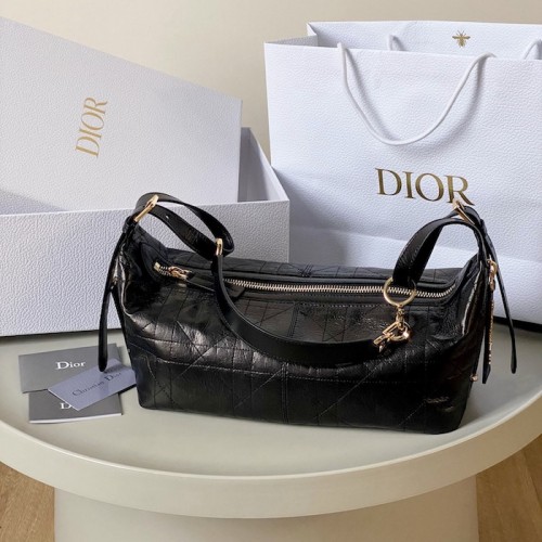 Replica Medium D-Journey Bag Black Leather