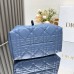 Open Blue Dior-Inspired Tote Bag Displaying Organized Interior Pockets