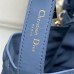Blue Quilted Replica Bag Paired with Office Attire