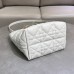 Medium Dior Toujours Vertical Tote Bag white