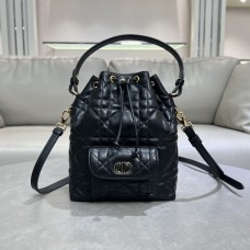 Replica Small Dior Caro Bucket Bag Black - Top qualirt replica dior bags