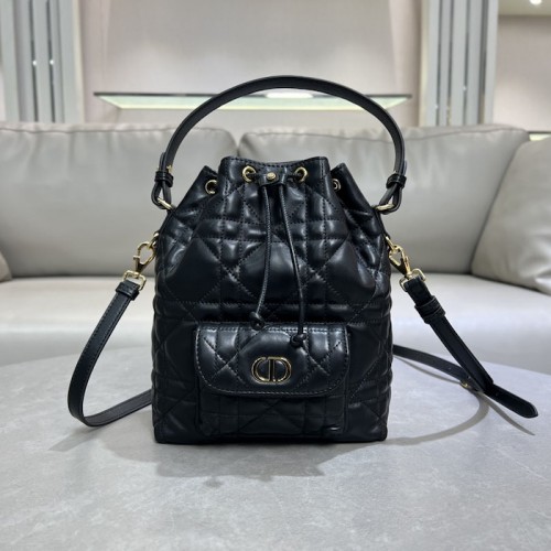 Replica Small Dior Caro Bucket Bag Black - Top qualirt replica dior bags