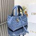 Close-Up of Gold-Tone Buckle on Replica Blue Quilted Handbag