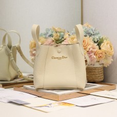 Replica Dior Small Signature Bucket Bag white leather